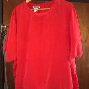 Kathy White Silky Shirt Like New 24W/44